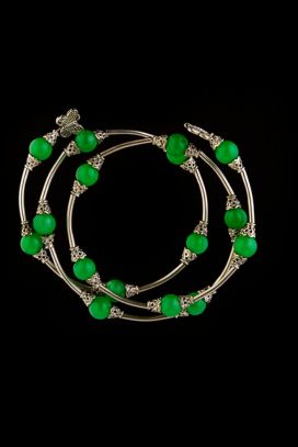 Spiral Bangle - Green Onyx