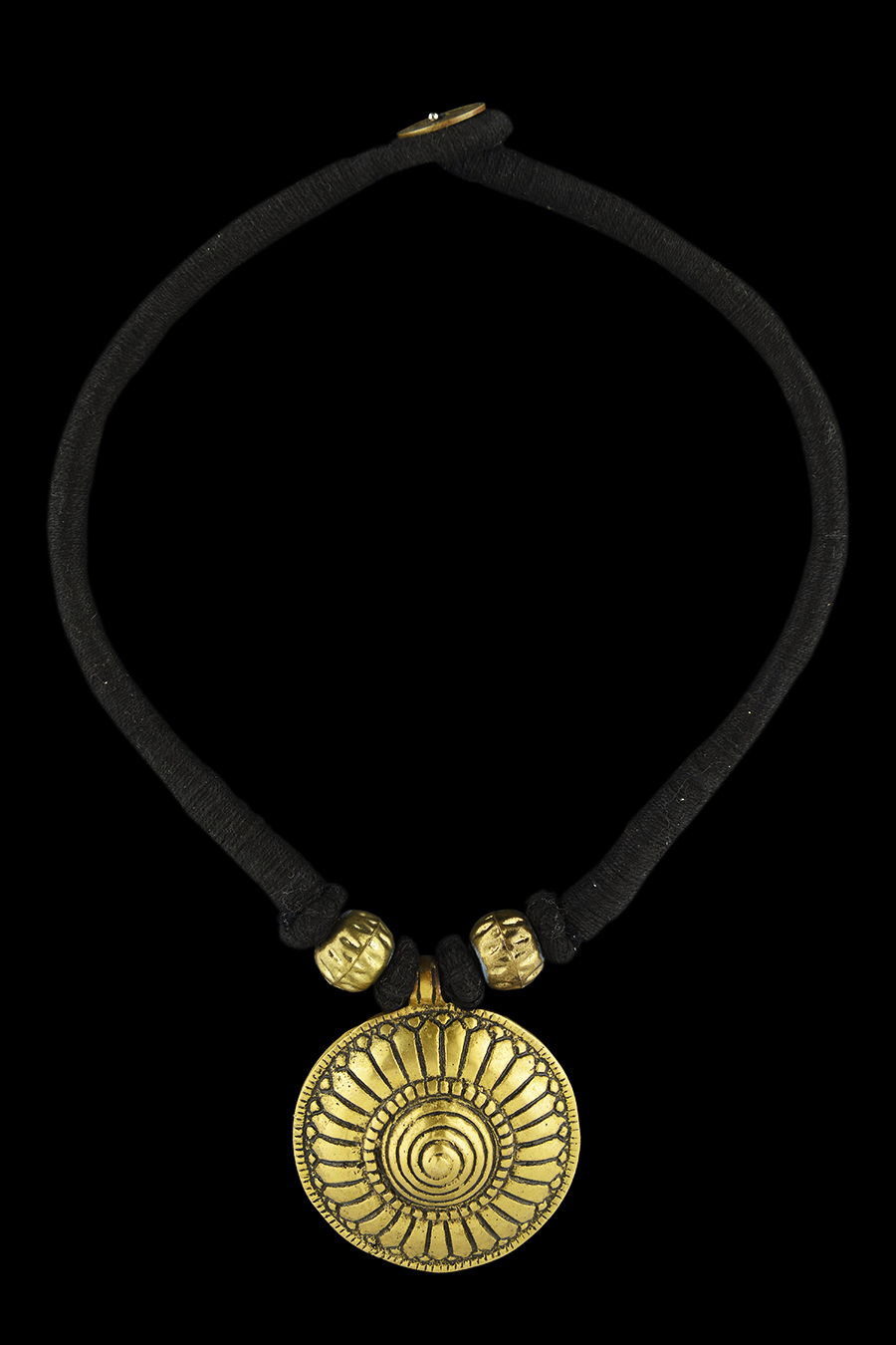 Tribal Necklace with Heavy Brass Pendant