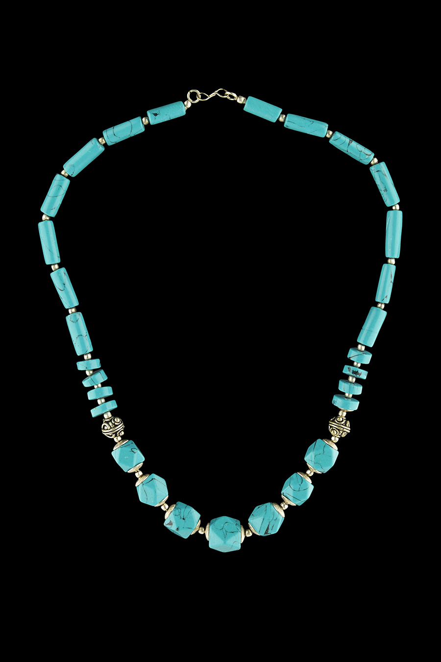 Turquoise Necklace - Cylindrical & Octa Design