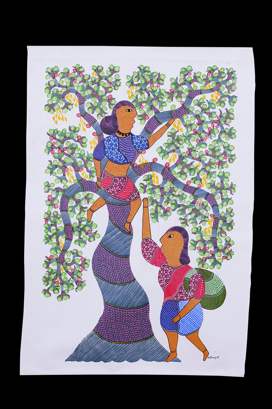 Womens Daily Chores - Gond Painting